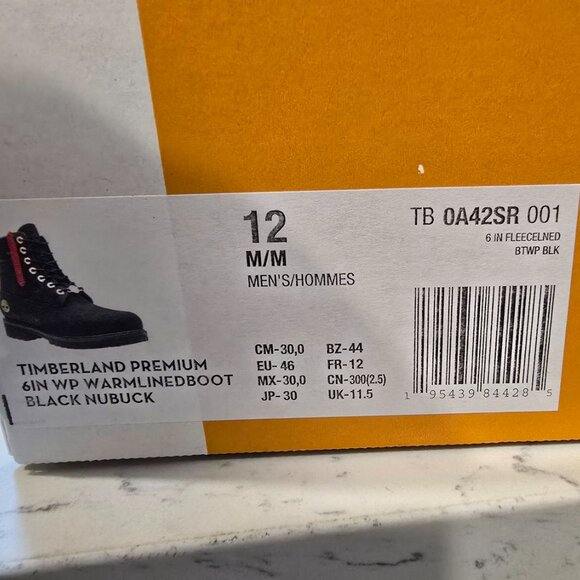 Timberland Premium 6 in Warm Lined Boots Nubuck Fleece Lined 0A42SR 001 MENS 12 - Picture 12 of 16